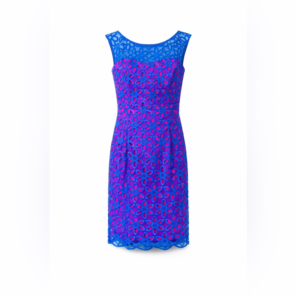 Lilly Pulitzer‎ Selna Dress Size 4 Royce Blue Floral Eyelet